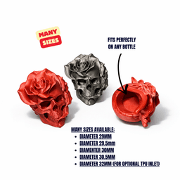 SKELETON HEAD ROSE - WINE BOTTLE LID / THE PERFECT WINE BOTTLE GIFT UPGRADE / PRESENT / GOTHIC 3d model