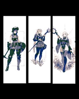 Artists Final Fantasy Style Depictions of Lady Elves - Set of bookmarks 3d model