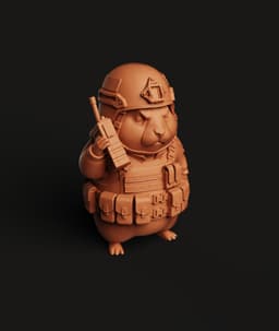 Tactical Hamster Multi-Color 3MF | Military Animal | Bambu Ready 3d model