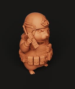 Tactical Hamster Multi-Color 3MF | Military Animal | Bambu Ready 3d model