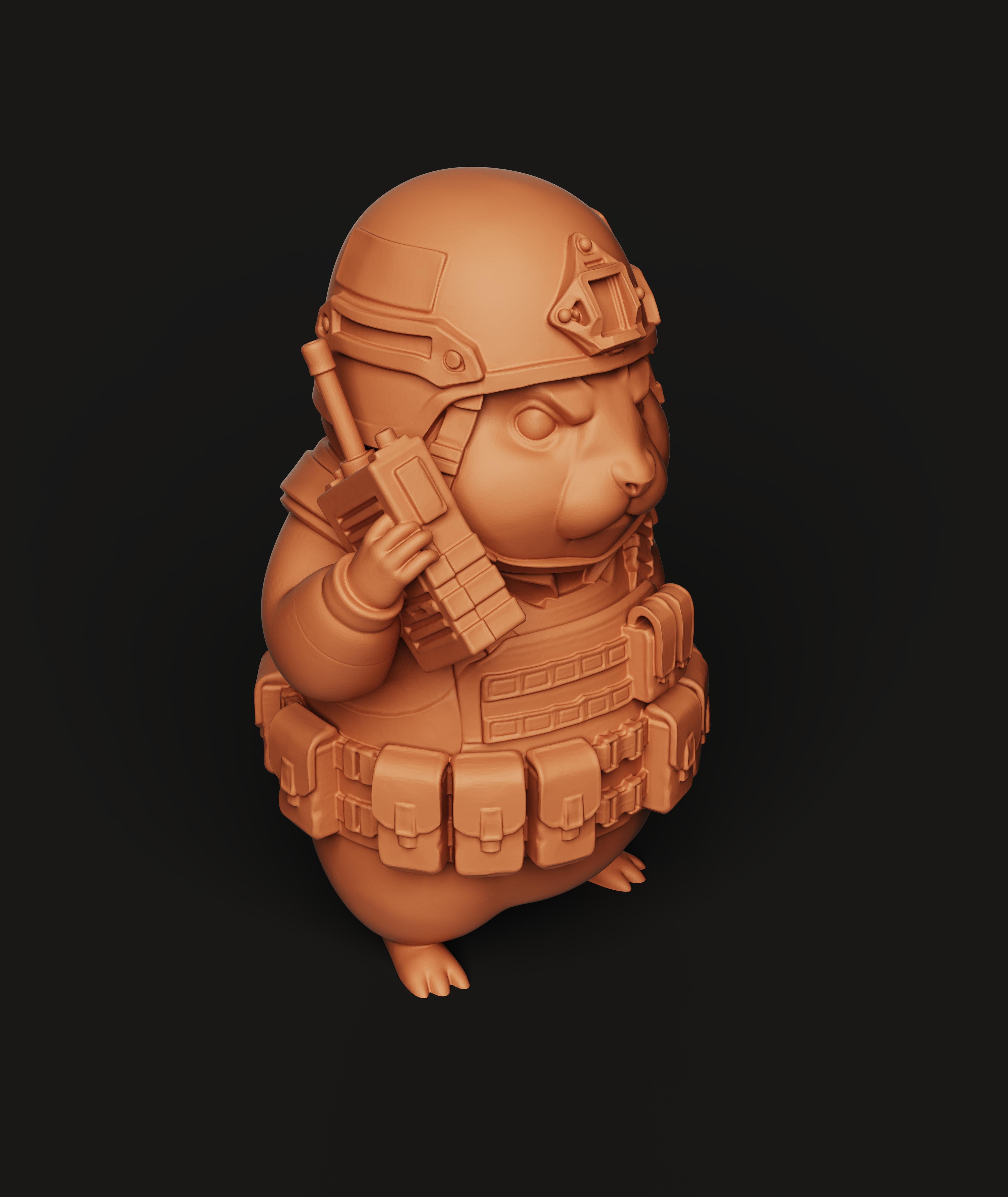 Tactical Hamster Multi-Color 3MF | Military Animal | Bambu Ready 3d model