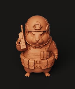 Tactical Hamster Multi-Color 3MF | Military Animal | Bambu Ready 3d model