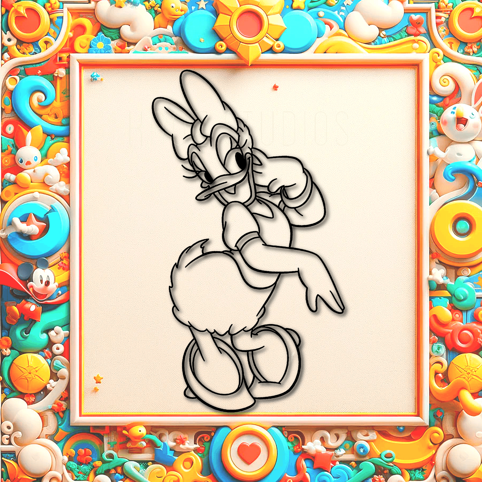 daisy duck wall art wall decor disney fan art 3d model