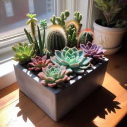 Square Design Minimalist Succulent Planter 3d model