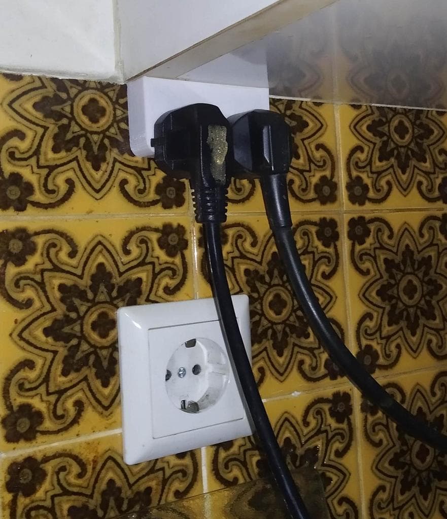 schuko stecker-garage - cable organizer -eu plug 1x 2x 3x 3d model