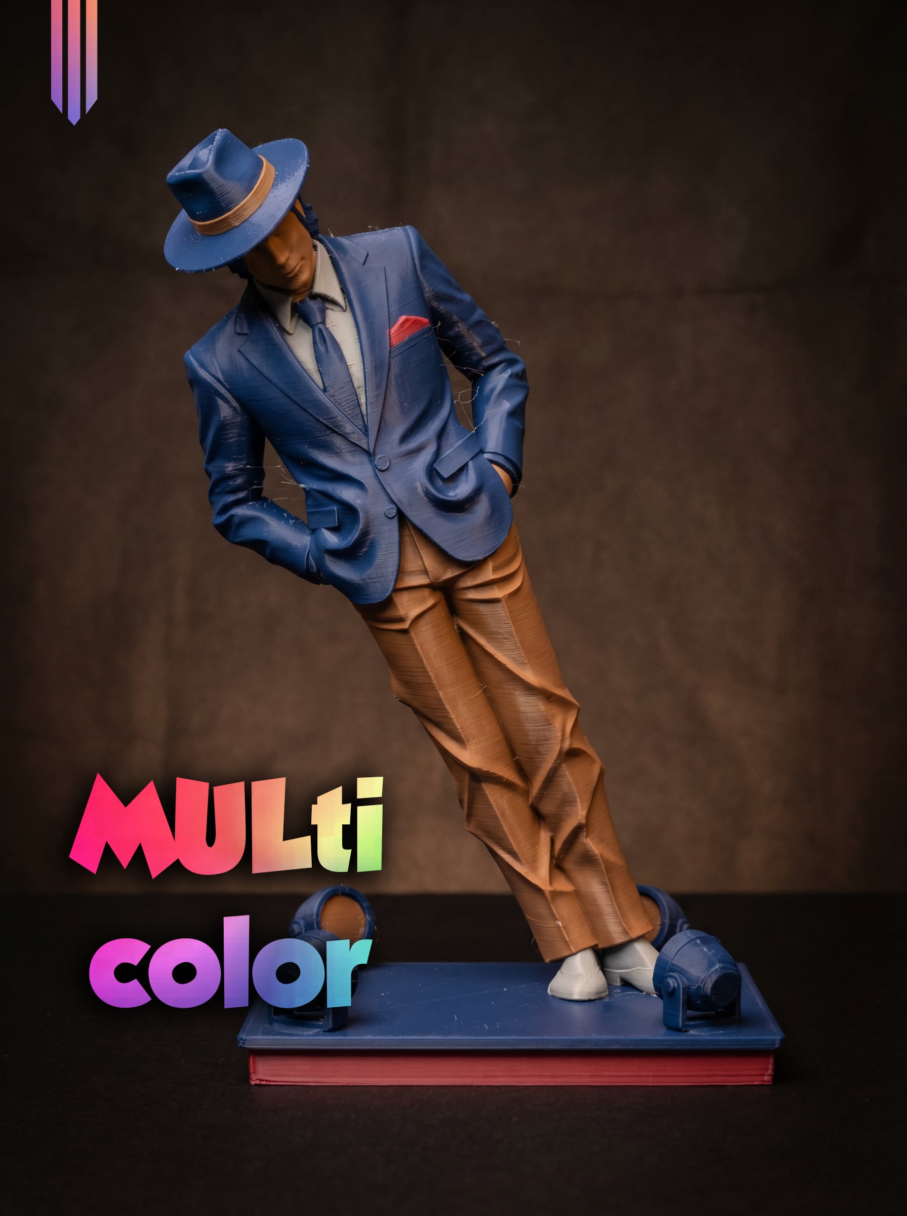 Smooth Criminal Lean Figure 3MF | Music Icon Multi-Color | FDM 3d model