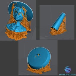 Monkey D. Luffy Bust One Piece Straw Hat STL 3D Print Figure Statue 3d model
