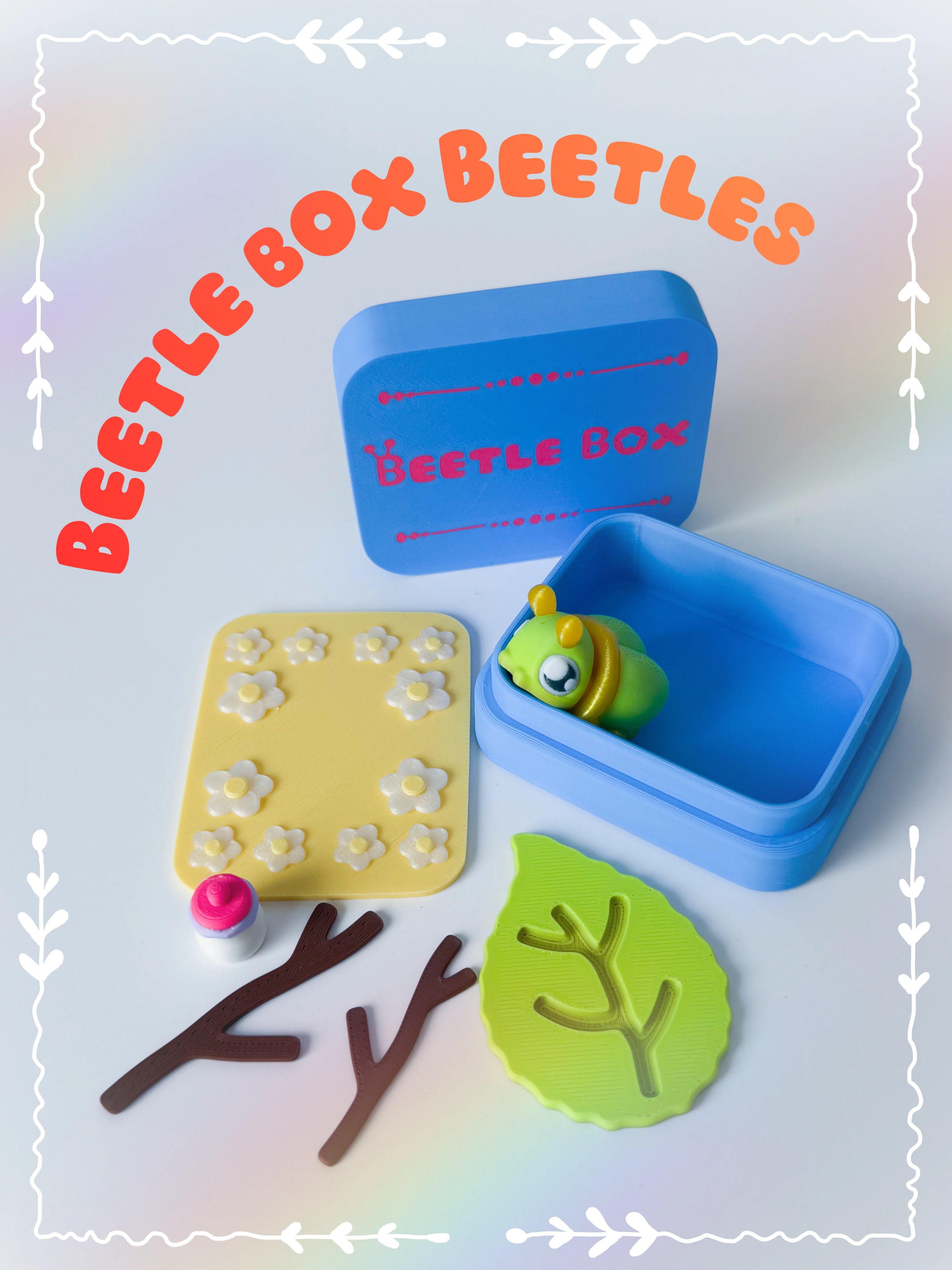 Baby Beetles and Box 3d model