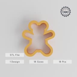 Bear Toy Shape Cutter Set, 18 Piece Cookie, Fondant & Clay Mold, Multiple Sizes PRODUCT_1232 3d model