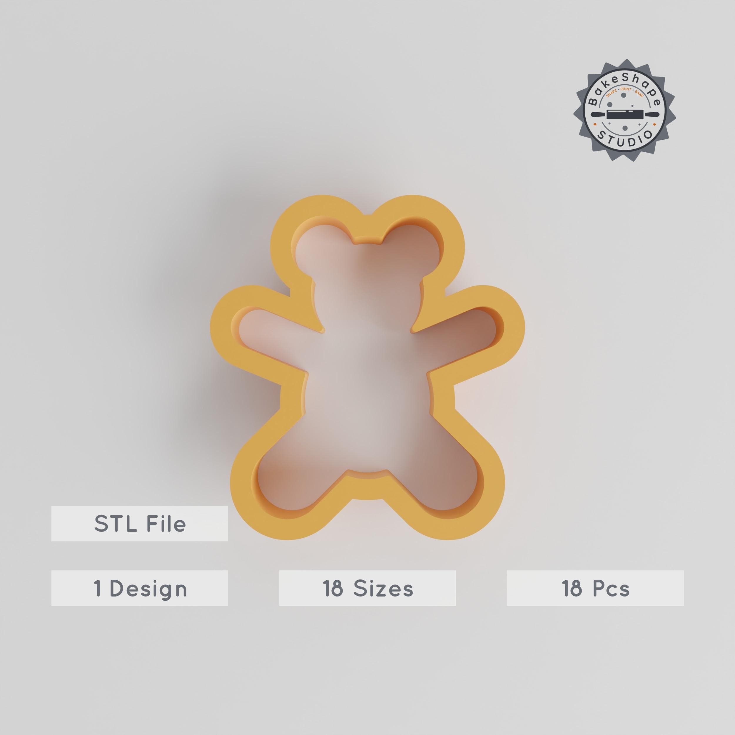 Bear Toy Shape Cutter Set, 18 Piece Cookie, Fondant & Clay Mold, Multiple Sizes PRODUCT_1232 3d model