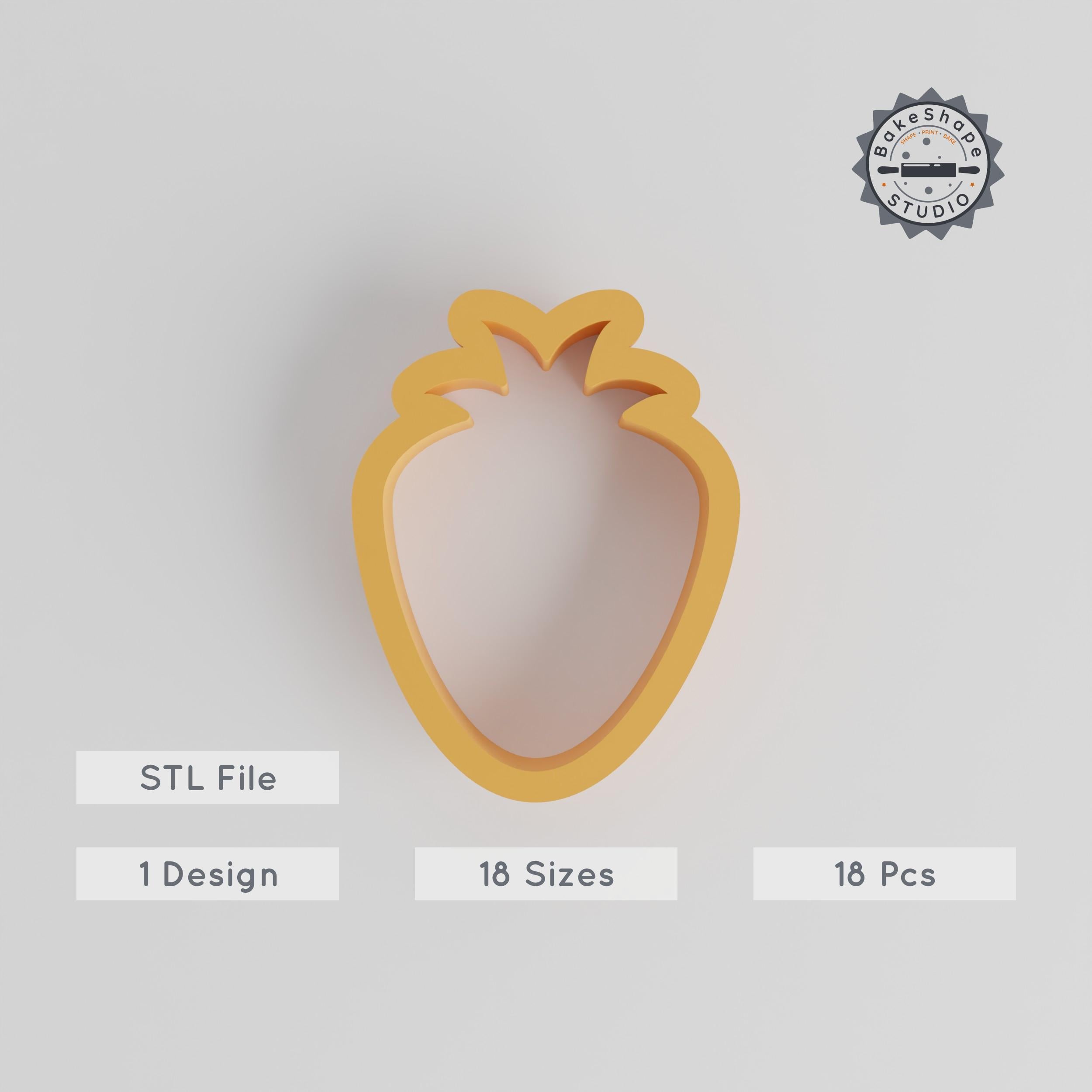 Strawberry Shape Cutter Set, 18 Sizes, Perfect for Cookies, Fondant & Clay, Berry Fruit Design PRODUCT_126 3d model
