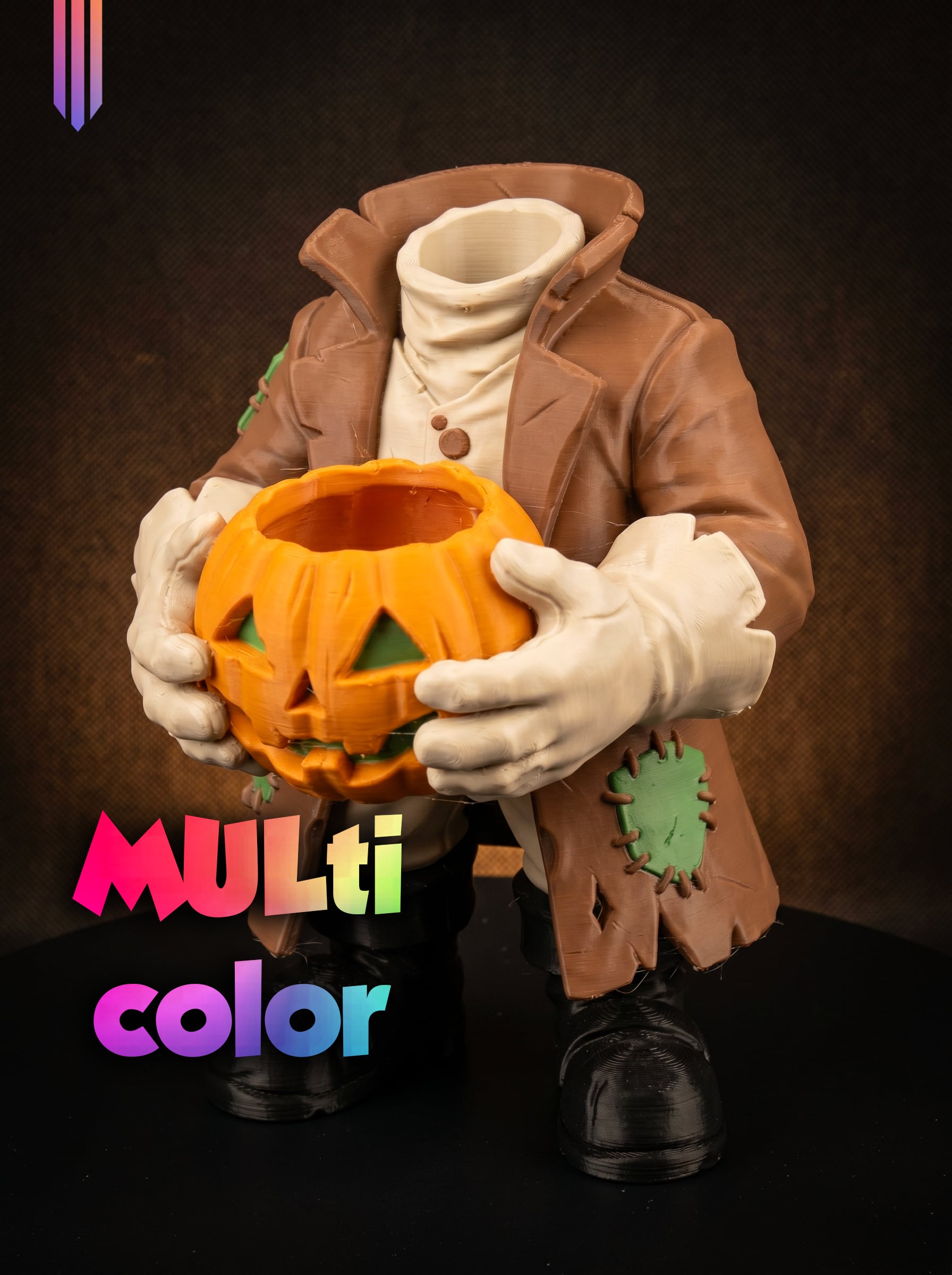 Headless Horseman Planter 3MF | Halloween Decor Multi-Color | Functional 3d model