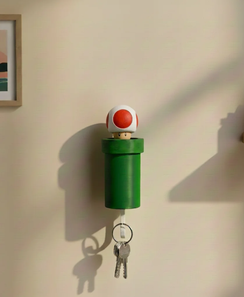 TOAD KEY HANGER SUPER MARIO WALL MOUNTED 3d model