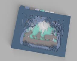 Winnie The Pooh - Moonlit Forest Walk Shadow Box 3d model