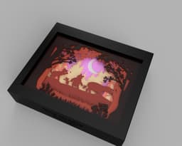 Winnie The Pooh - Moonlit Forest Walk Shadow Box 3d model