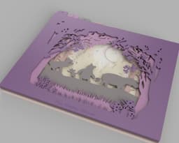 Winnie The Pooh - Moonlit Forest Walk Shadow Box 3d model
