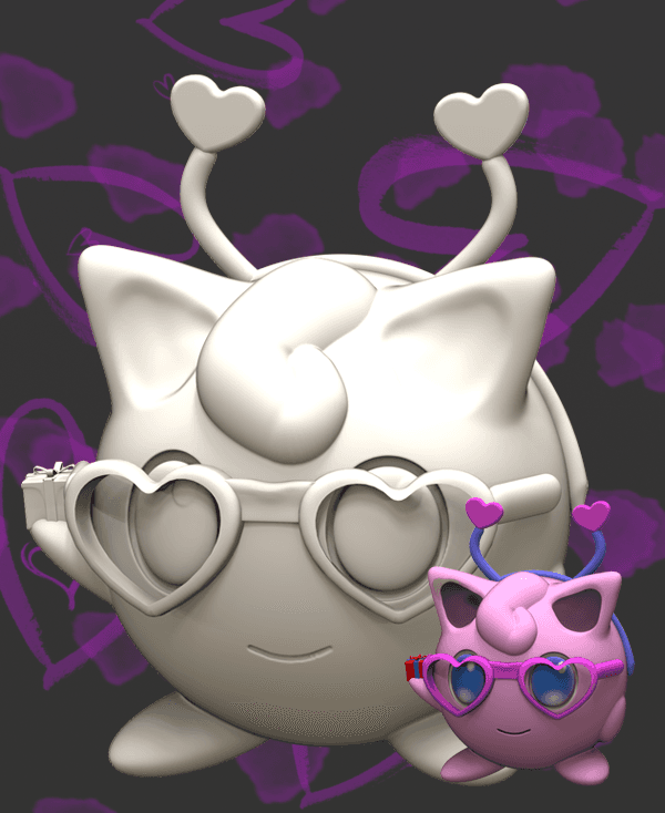 Jigglypuff - Love! Pokemon fan art 3d model