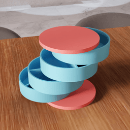 Rotating Tiered Modular Desktop Organizer 3d model