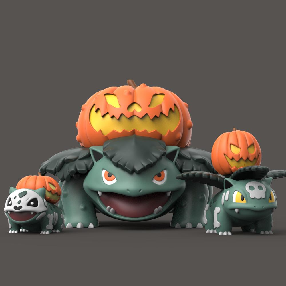 Halloween Bulbasaur Evolution 3d model