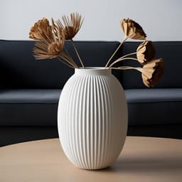 Modern Ribbed Bulbous Design Vase 3d model