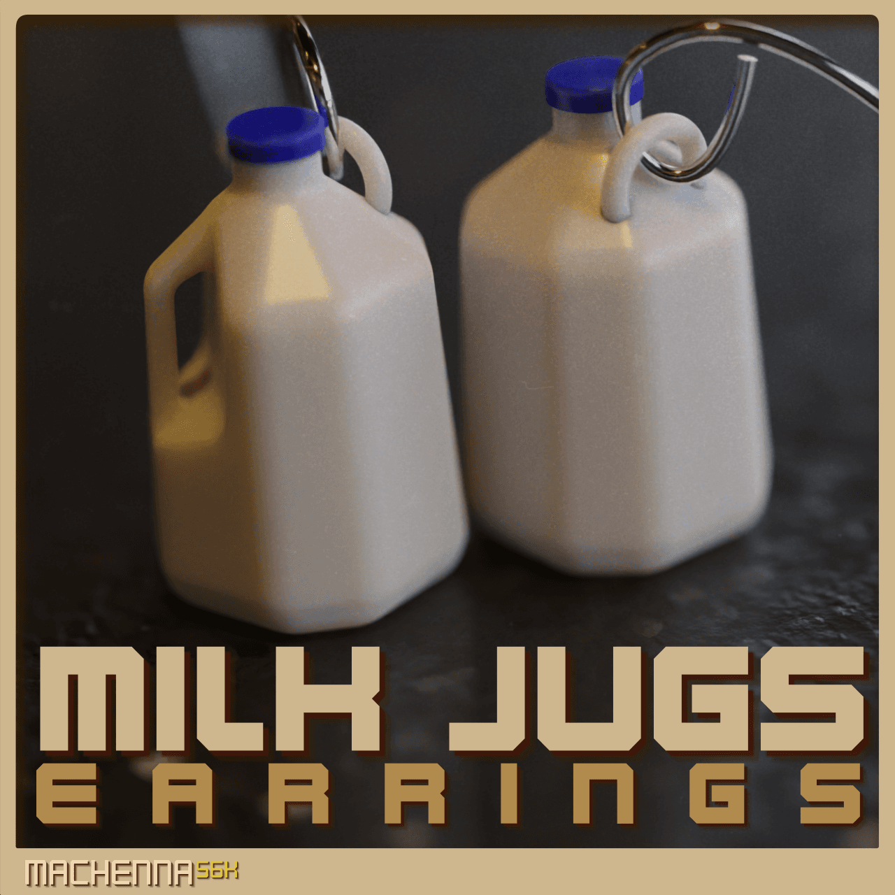 Milk Jug Earrings 3d model