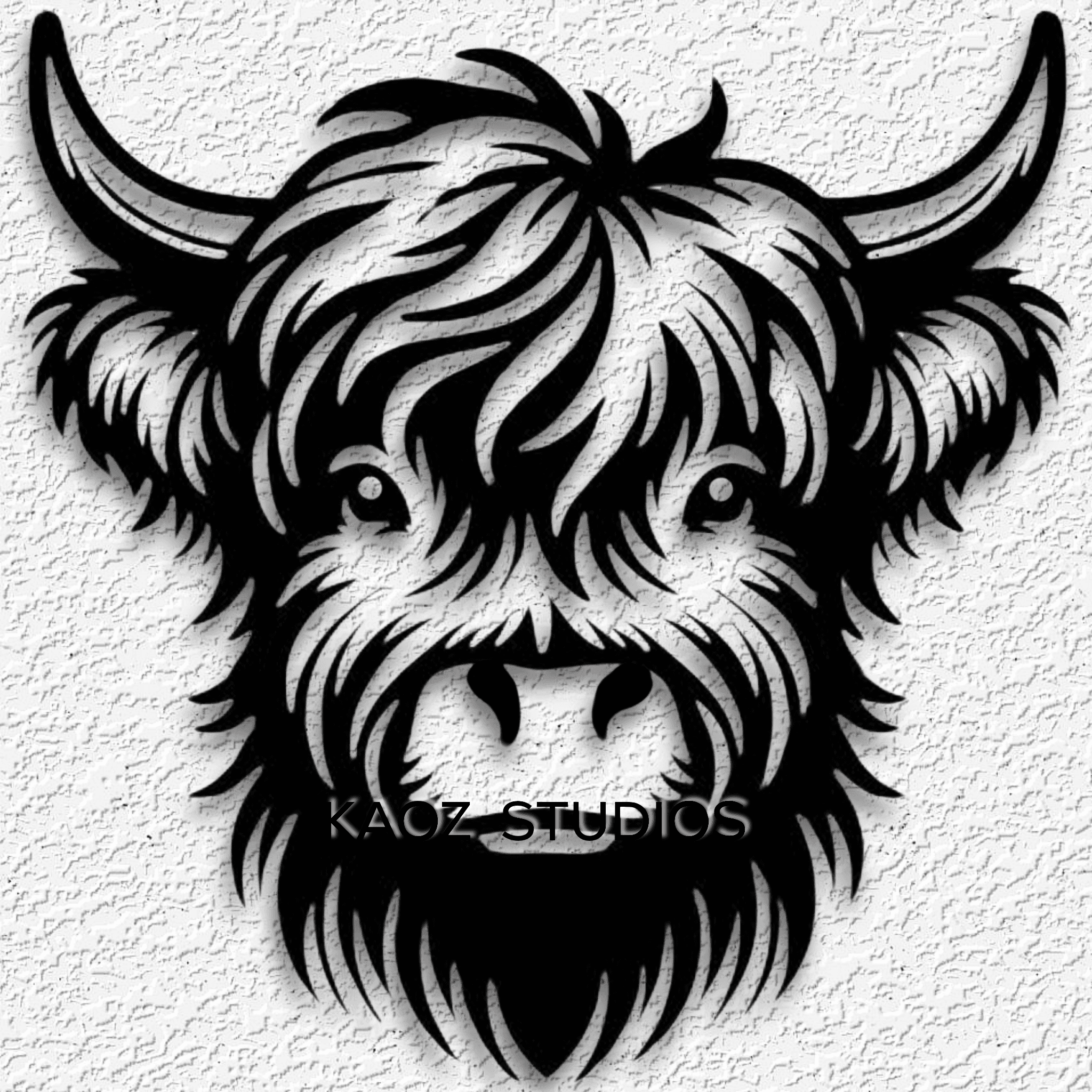 highland cow wall art mountain bull wall decor 3d model