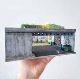 Railway and Underpass Diorama for Hot Wheels and 1:64 Diecast Cars 3d model