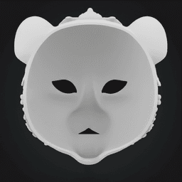 Bear Cat Feline Mask 3D Sculpture 3d model