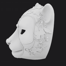Bear Cat Feline Mask 3D Sculpture 3d model