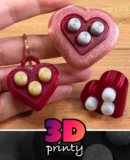 Heart Pop Fidget (Multi-material design) 3d model