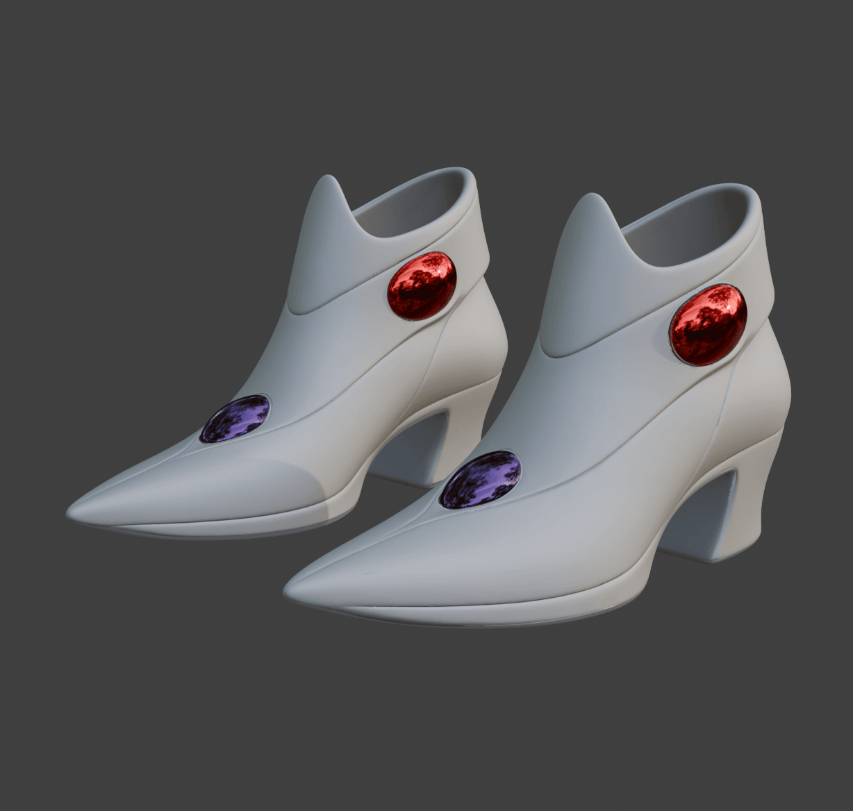 Lunar Sailor Boots – Fantasy BJD Shoes for 1:6 Dolls & Display Versions 3d model