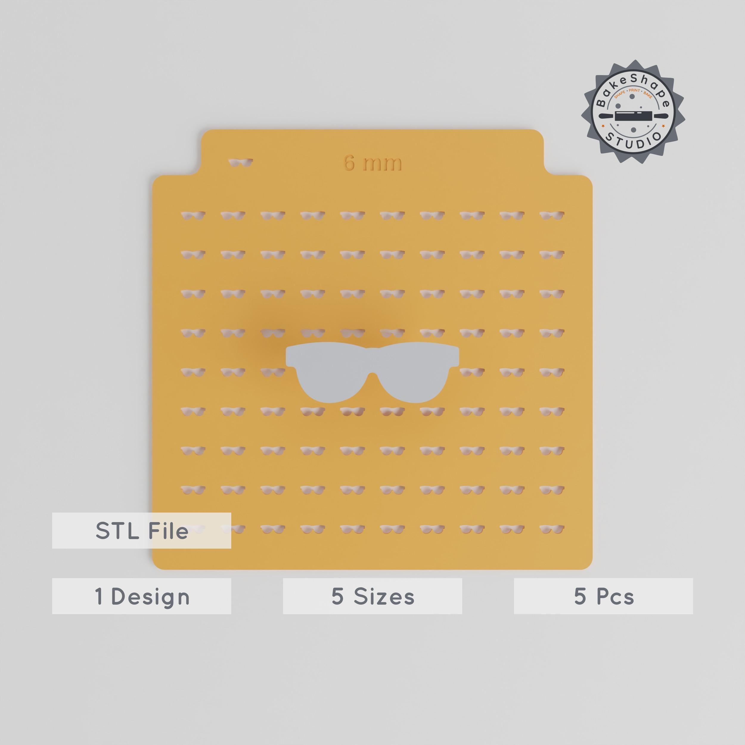 Sunglasses Sprinkle Stencil Bundle, Fashion & Accessories, 5 Sizes, Compatible with Edible Glitter & Cocoa PRODUCT_1336 3d model