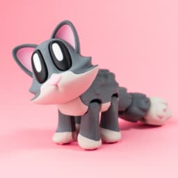 Blob Cat - Articulated Flexi Fidget Toy 3d model