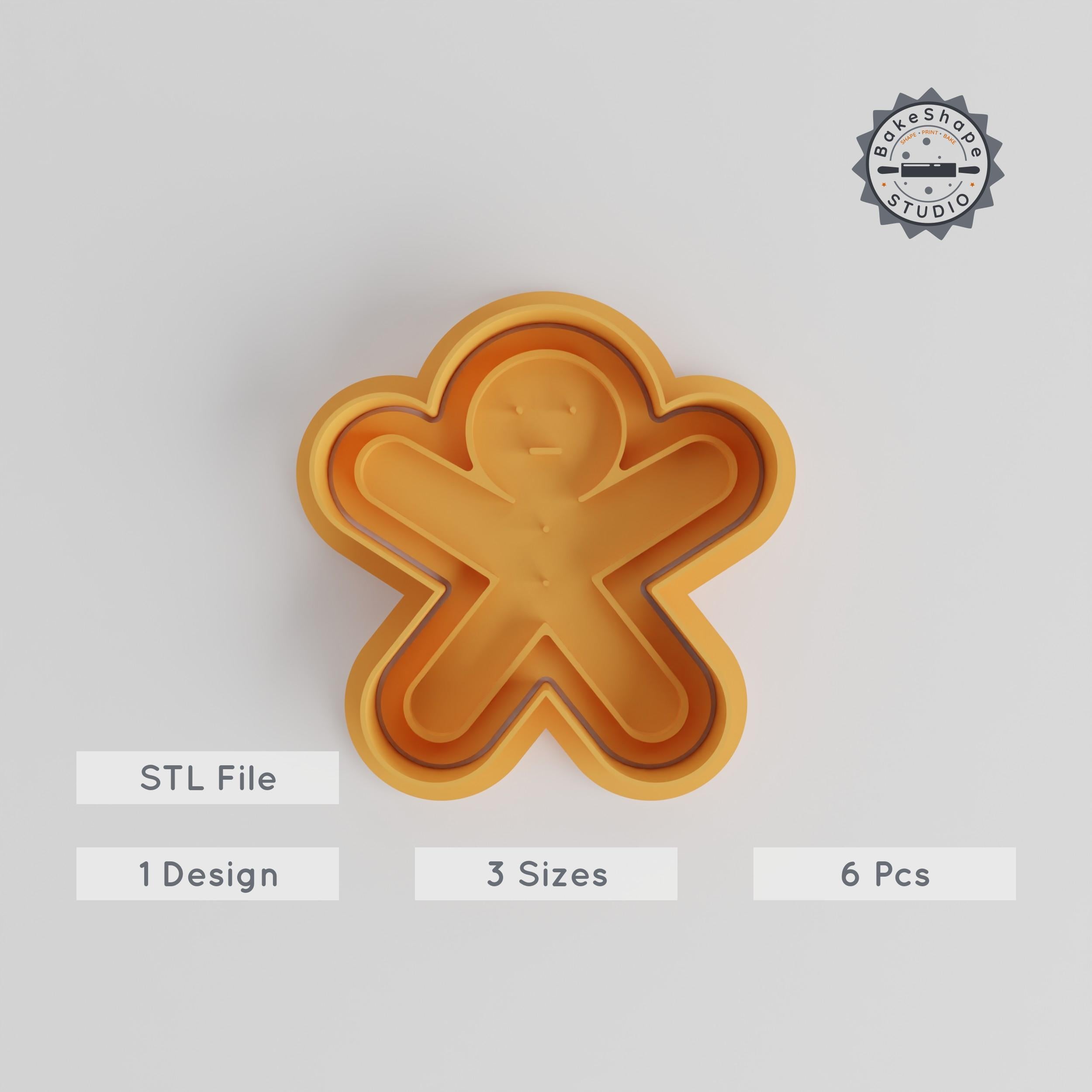 Teddy Bear Cookie Cutter & Stamp Set, 3 Sizes, Perfect for Cookies & Fondant, 6 Piece Bundle PRODUCT_4972 3d model