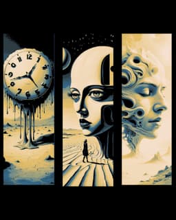 The world of sand and the twisted mind - Salvador Dali inspiration set of bookmarks 3d model