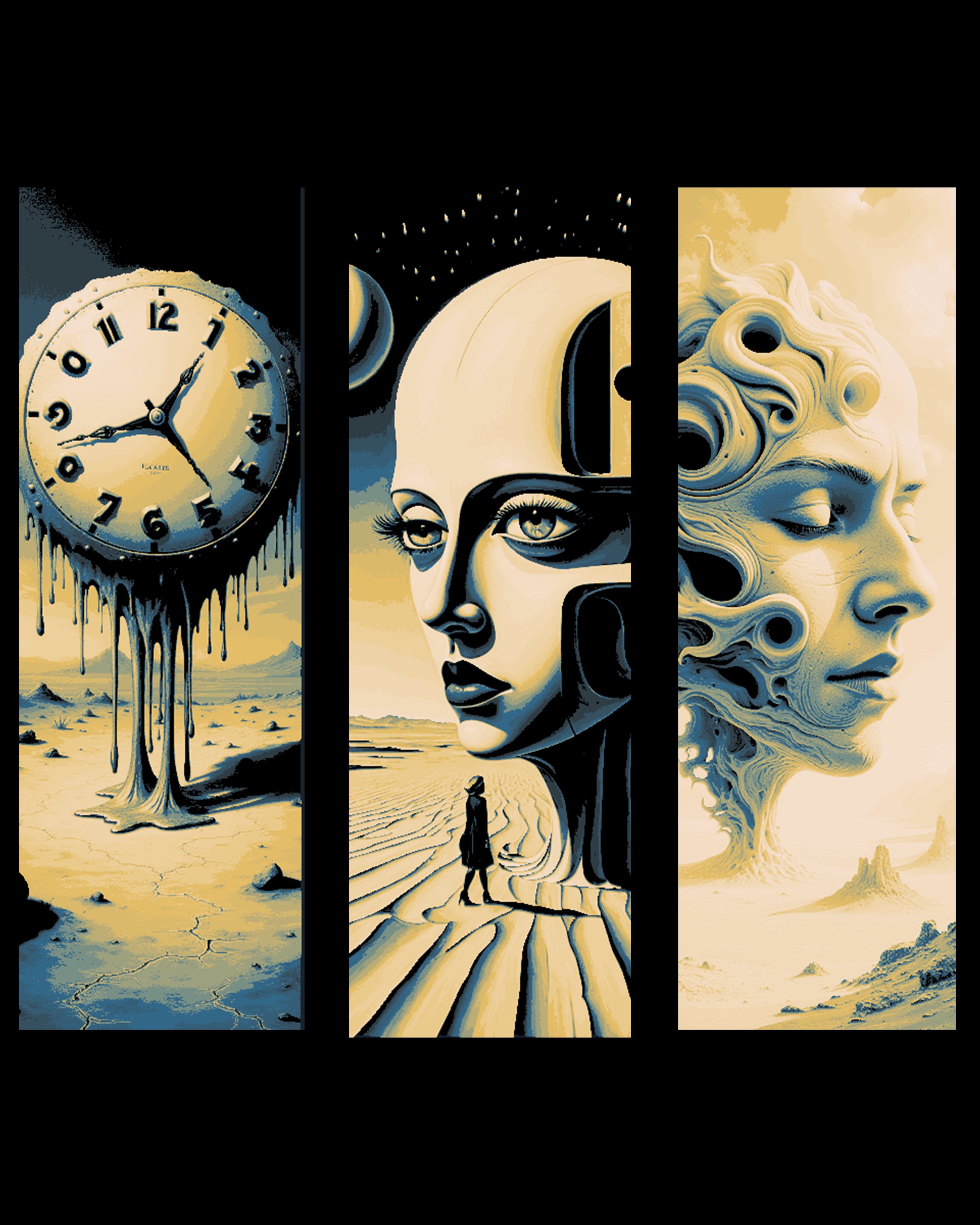 The world of sand and the twisted mind - Salvador Dali inspiration set of bookmarks 3d model