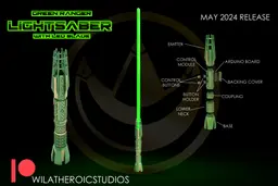 Green Ranger Lightsaber with LED Blade 3d model