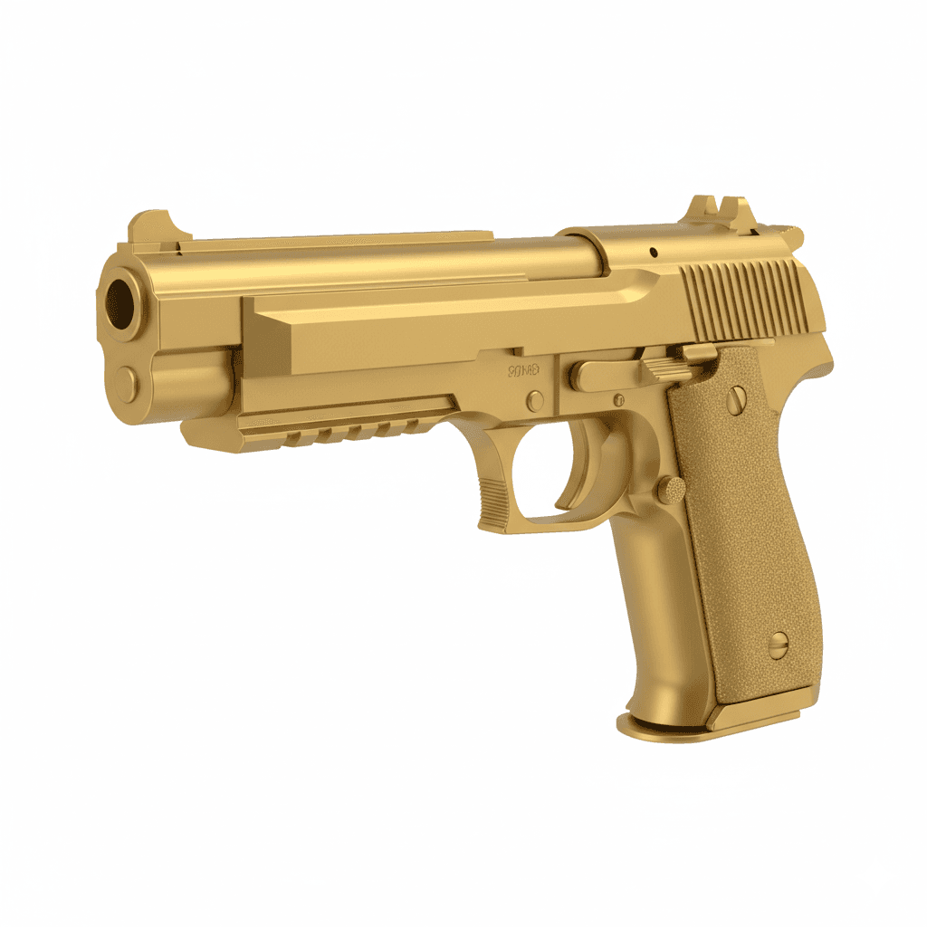 Desert Eagle Gold Titanium Handgun 3d model