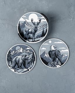 Mountain Wildlife Coasters 3d model