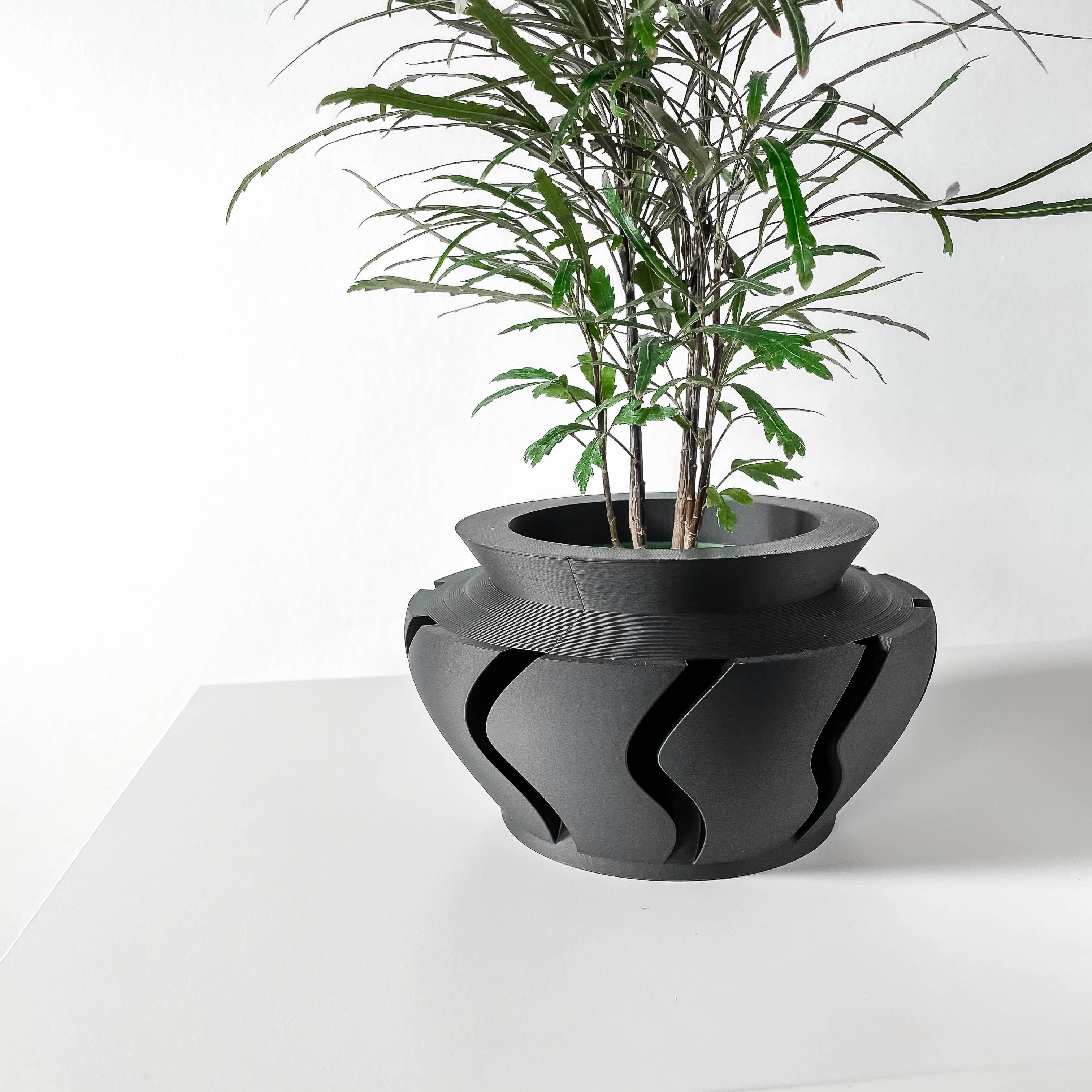 The Inero Planter Pot with Drainage Tray & Stand | Modern and Unique Home Decor for Plants 3d model
