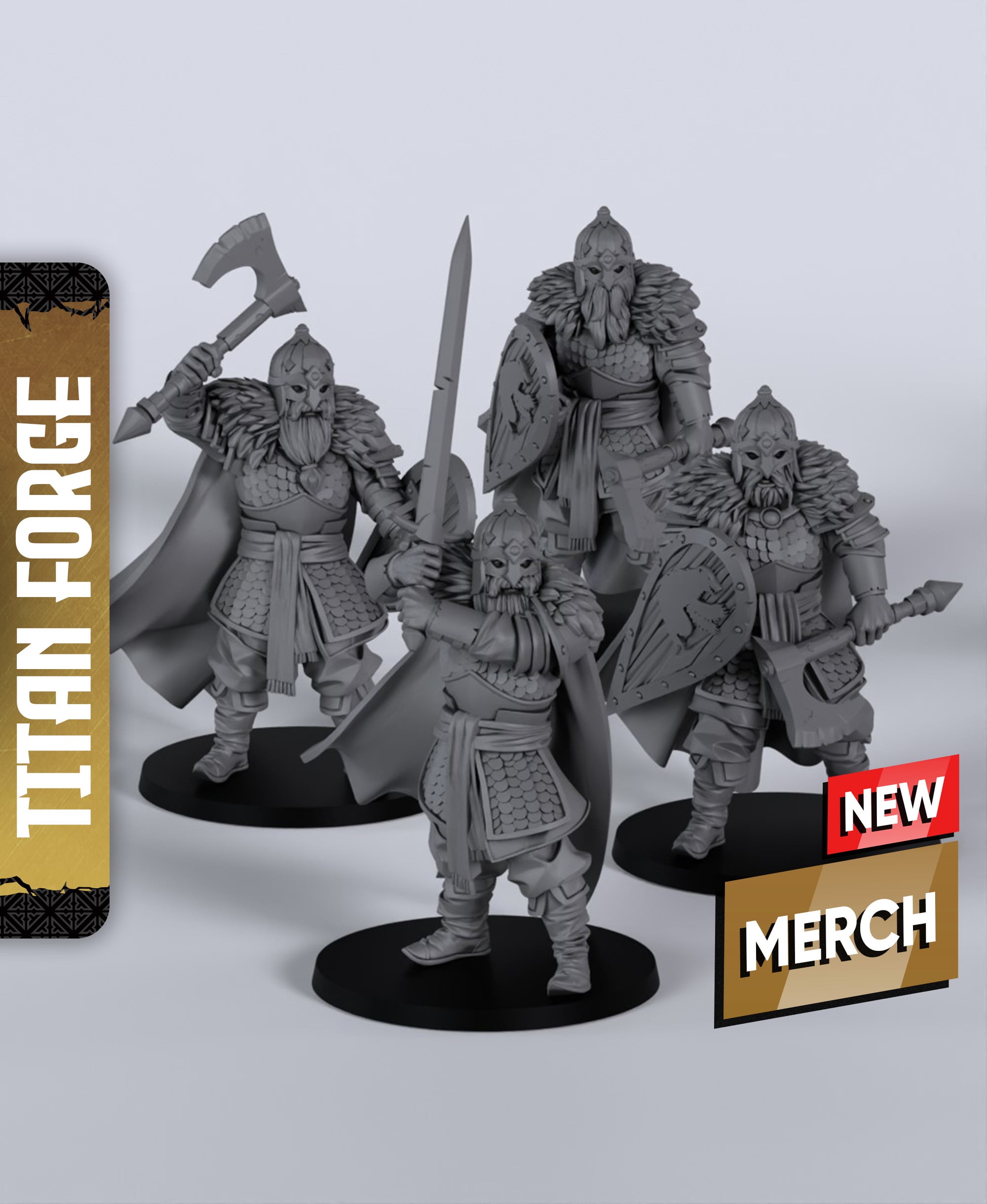 Elite Guards - With Free Dragon Warhammer - 5e DnD Inspired for RPG and Wargamers 3d model