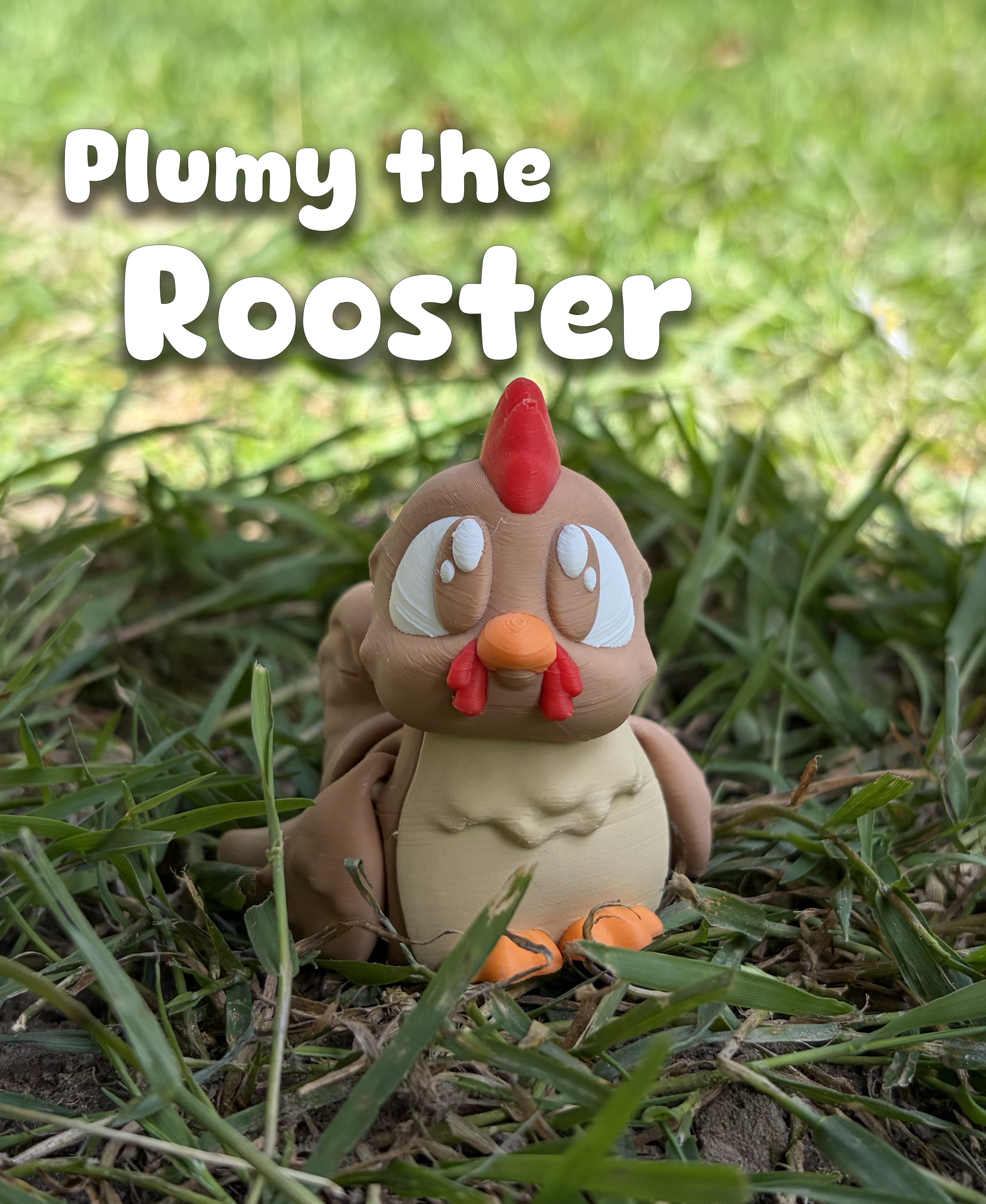 Plumy the Rooster – Flexi Fidget Rooster – 3DPAW 3d model