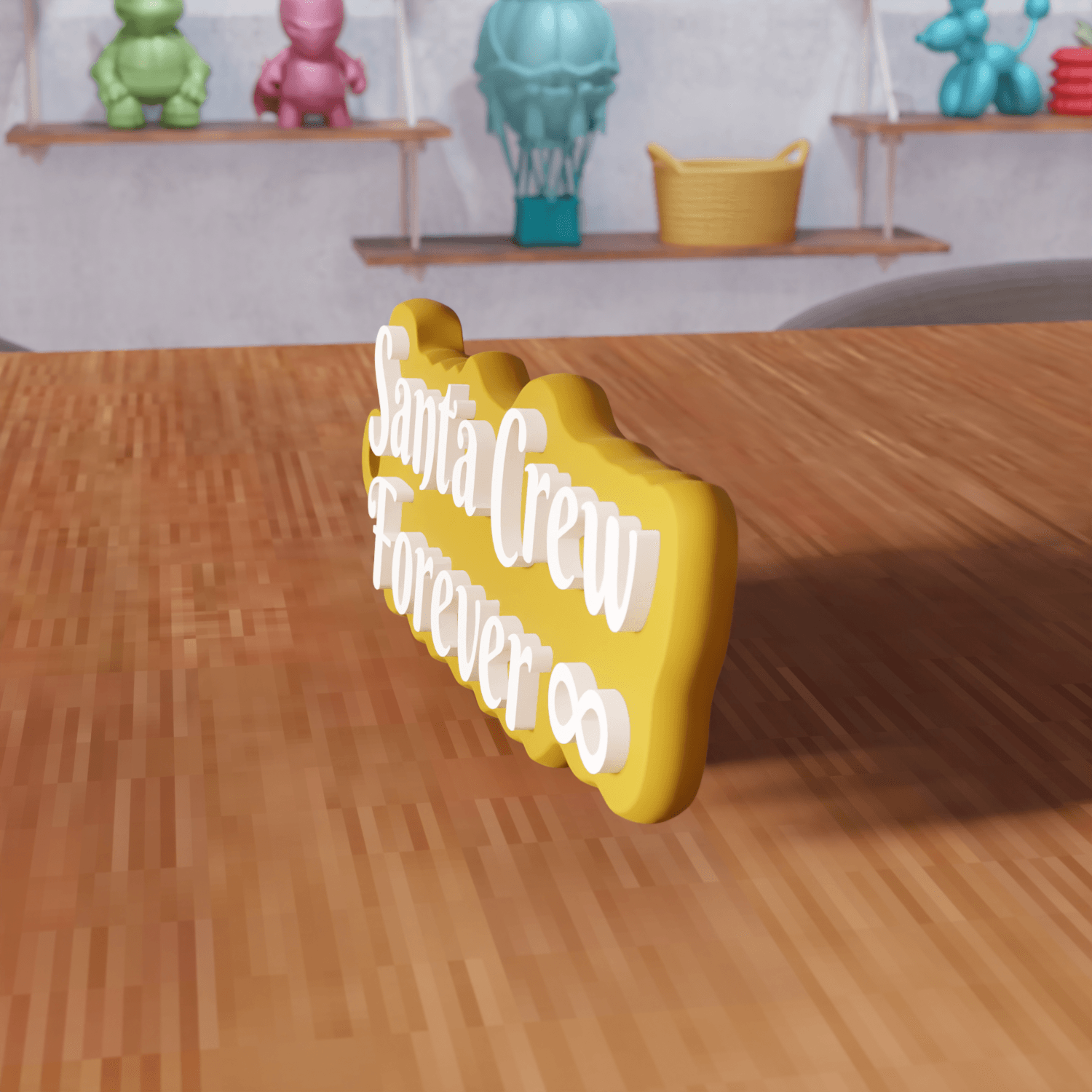 Santa Crew Forever Christmas Keychain 3d model