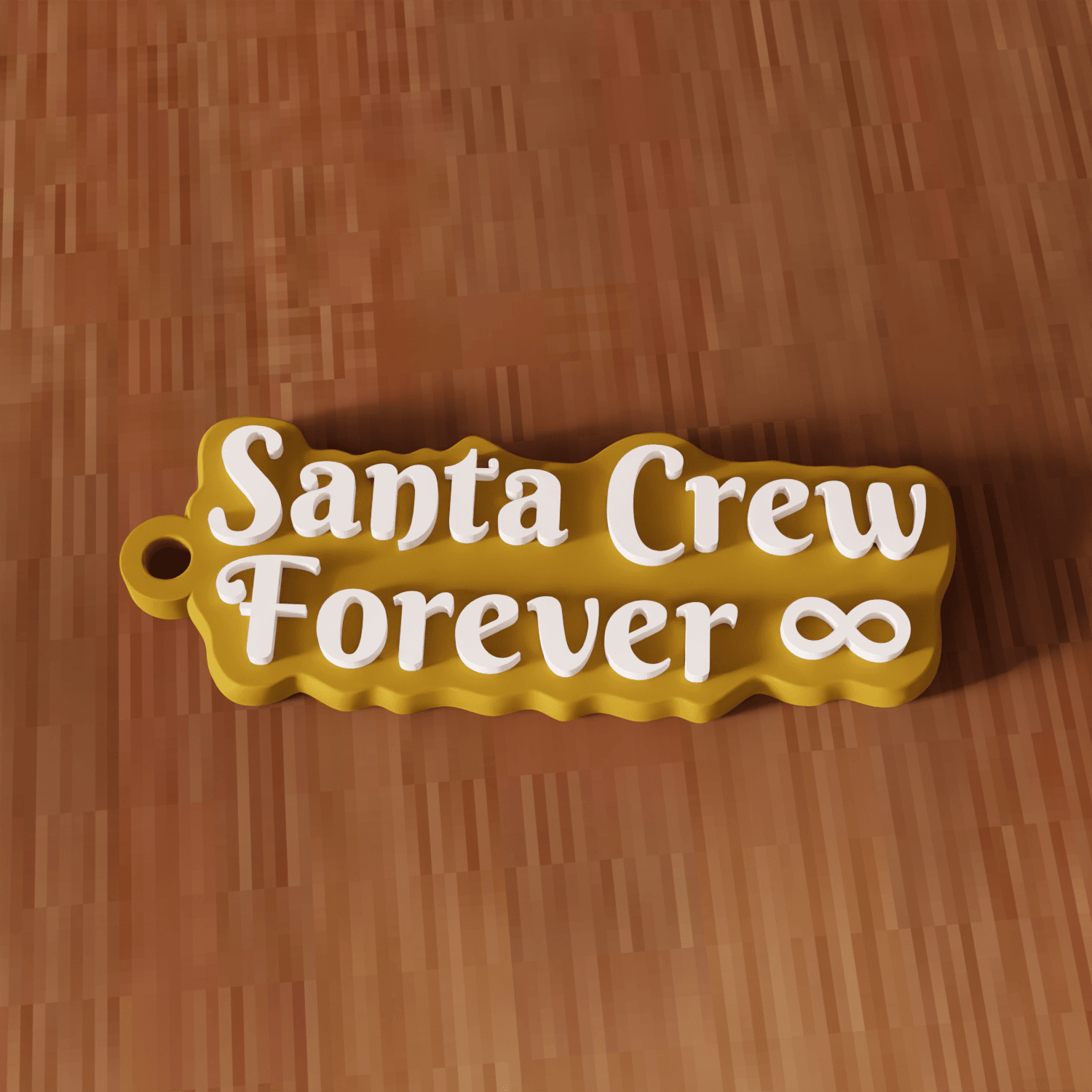 Santa Crew Forever Christmas Keychain 3d model