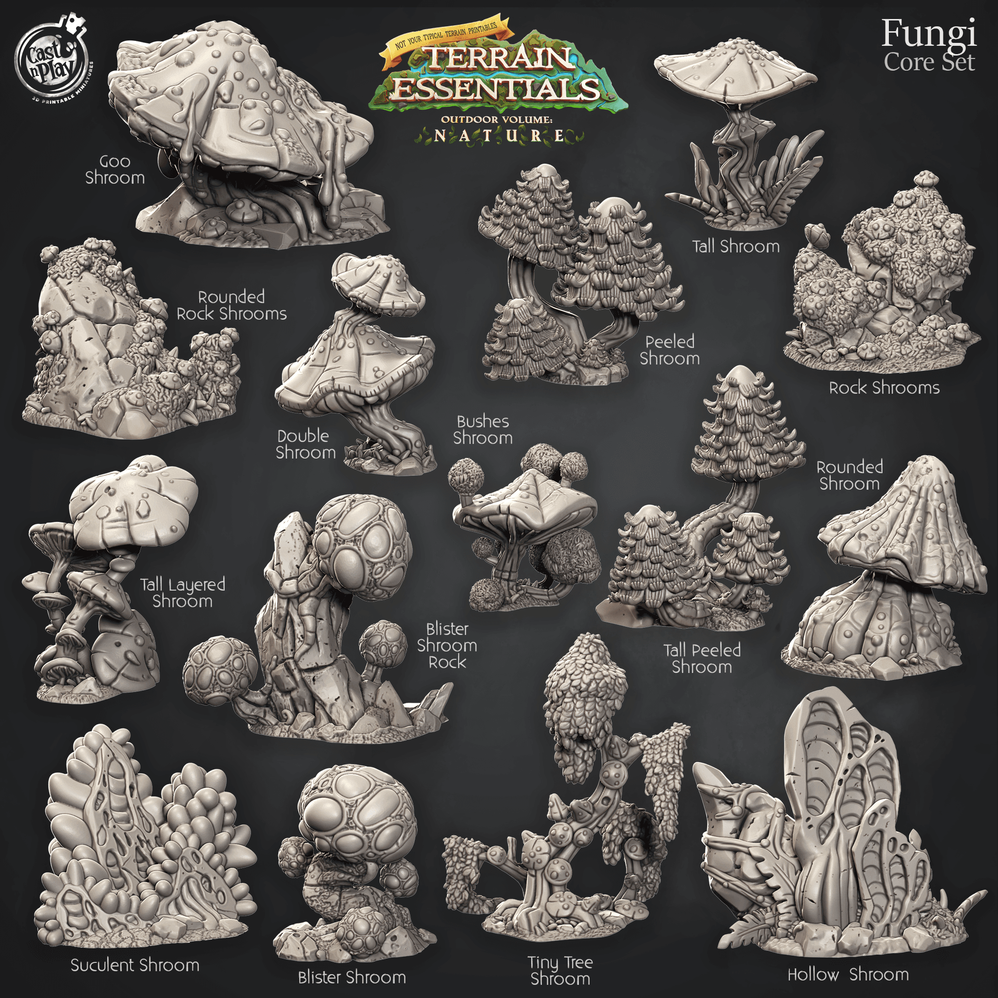 Fungi Set (Pre-Supported) 3d model