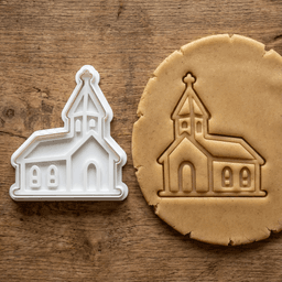 Rustic Church Cookie Cutter And Stamp 3d model