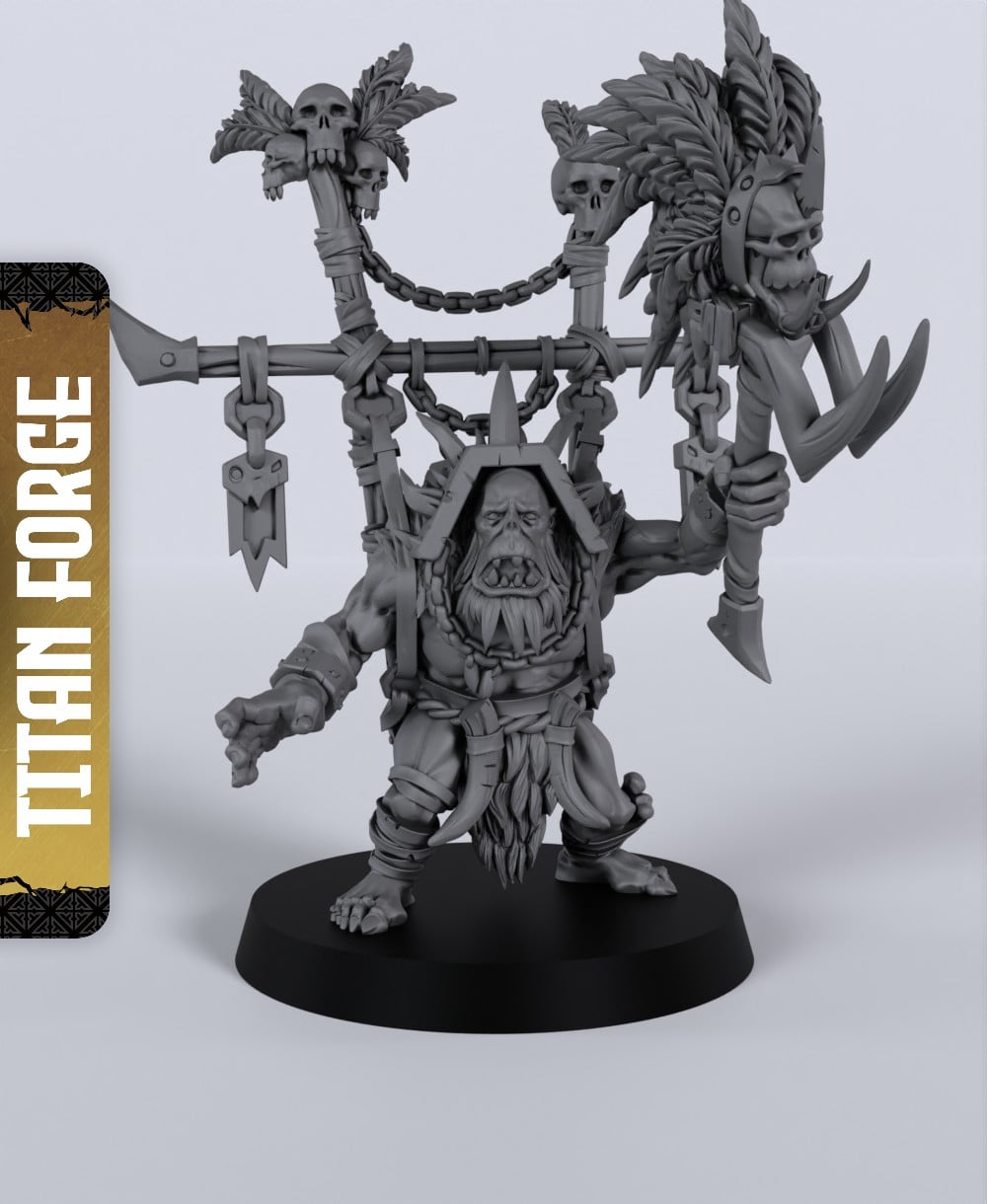 Orc Shaman on foot - With Free Dragon - 5e DnD Inspired for RPG and Wargamers 3d model