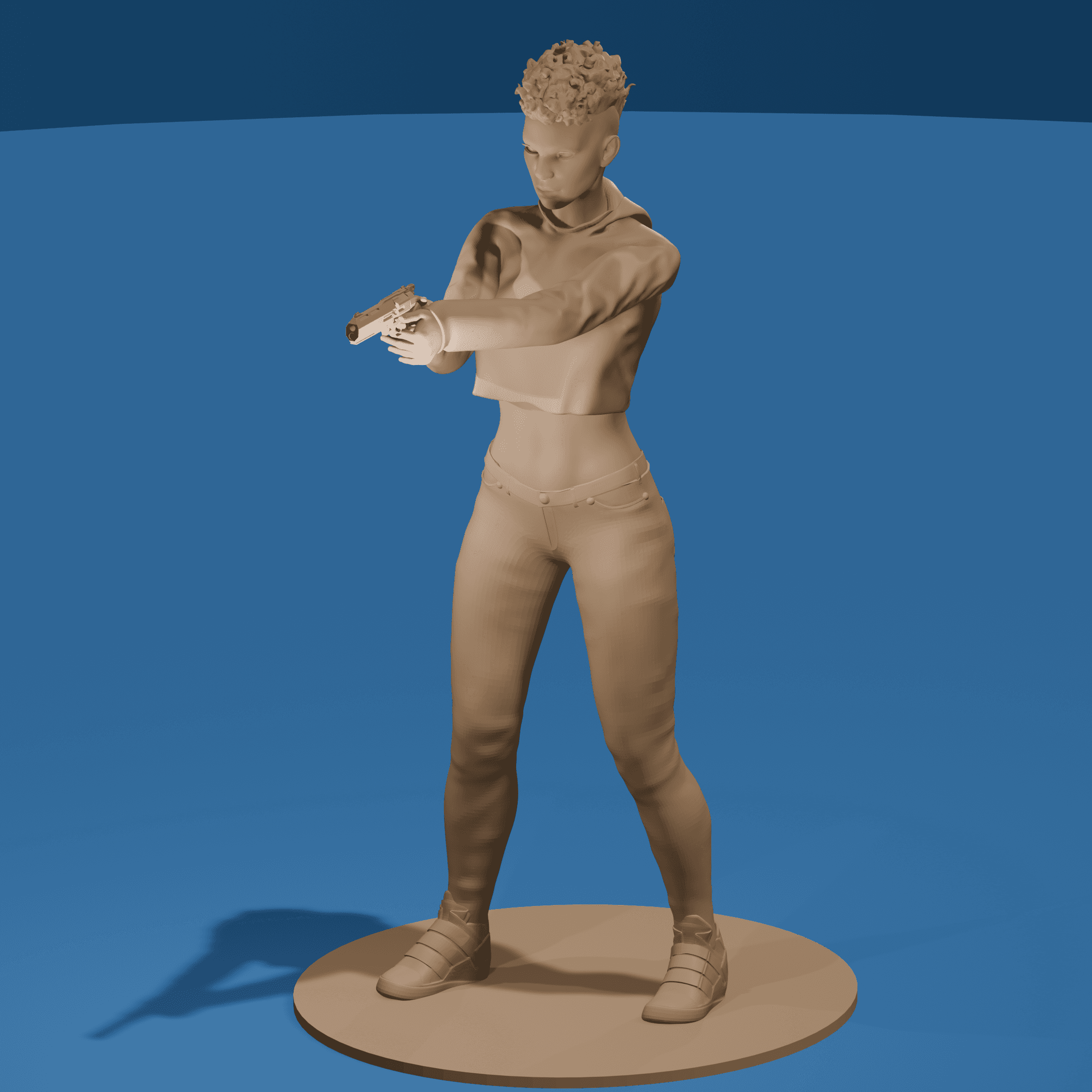 Black Undercover Female Cop v2 3d model