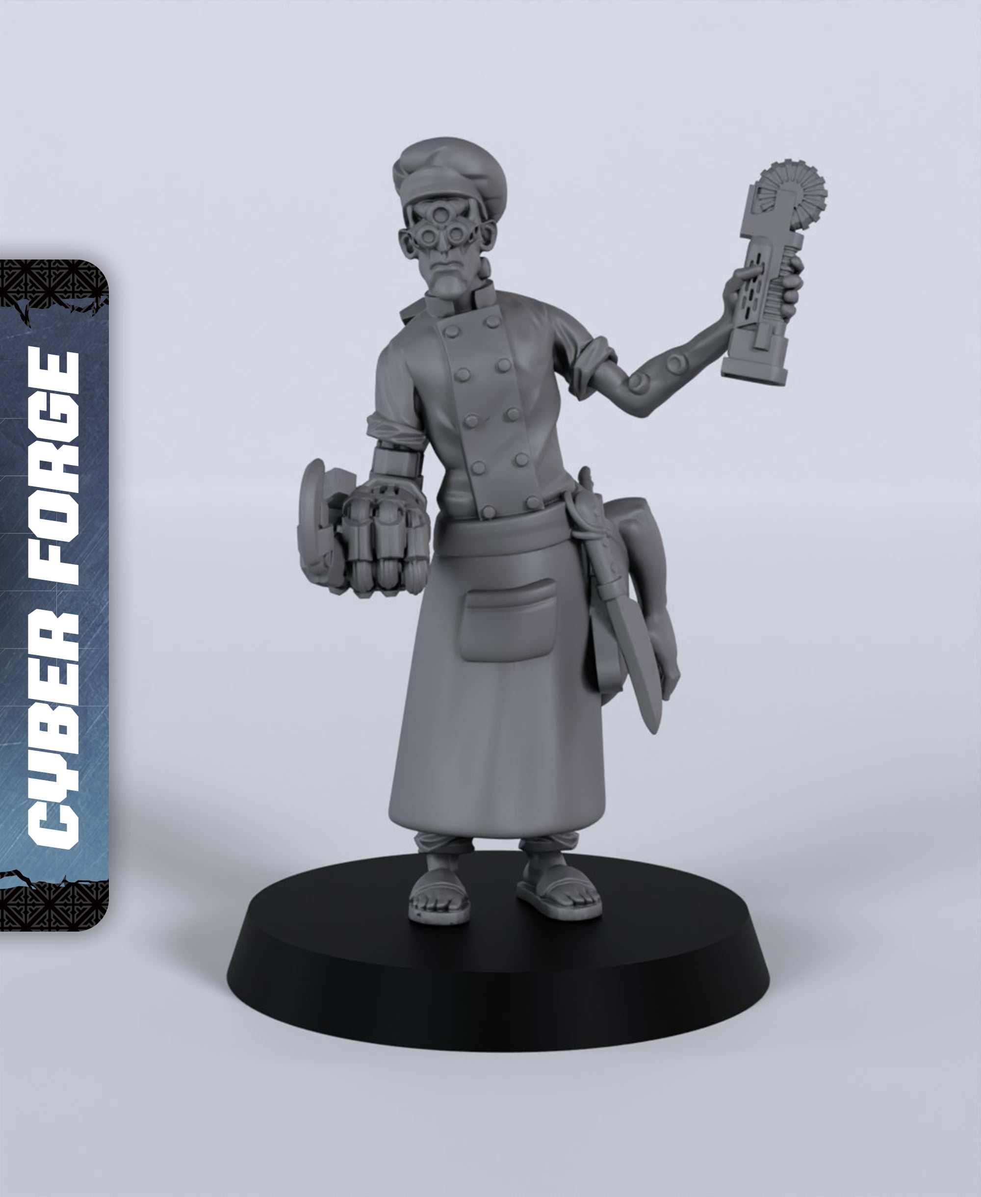 Chef Bolton - With Free Cyberpunk - Sci-Fi Gift Ideas for RPG and Wargamers 3d model