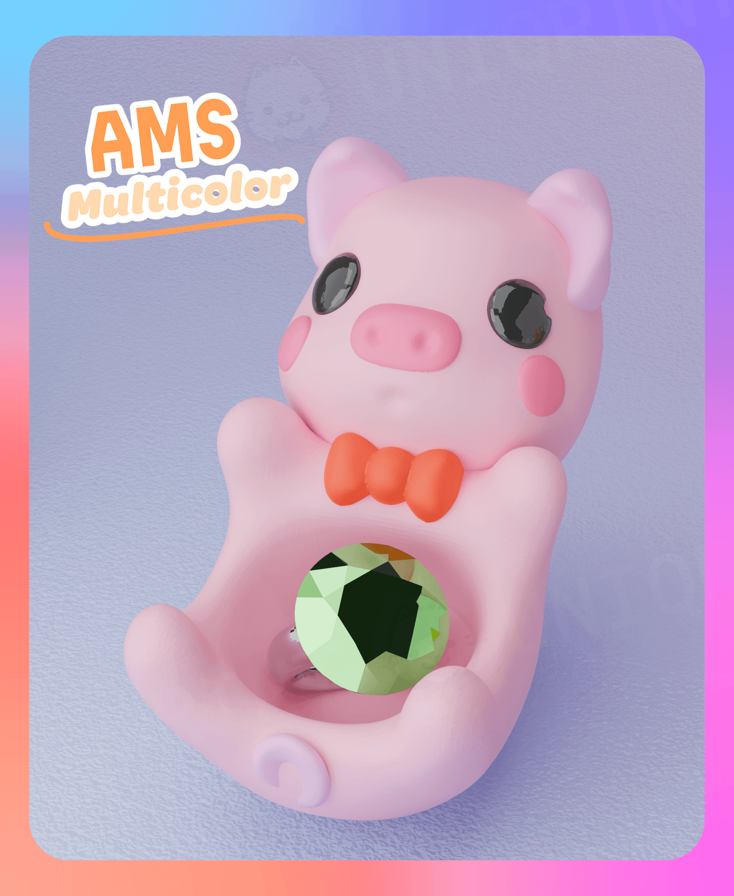 Piggy Ring Holder (Multicolor) 3d model